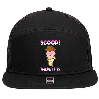 Scoop There It Is Tag Team Funny Ice Cream Pun Sweet Tooth Cute Gift 7 Panel Mesh Trucker Snapback Hat