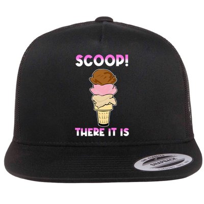 Scoop There It Is Tag Team Funny Ice Cream Pun Sweet Tooth Cute Gift Flat Bill Trucker Hat