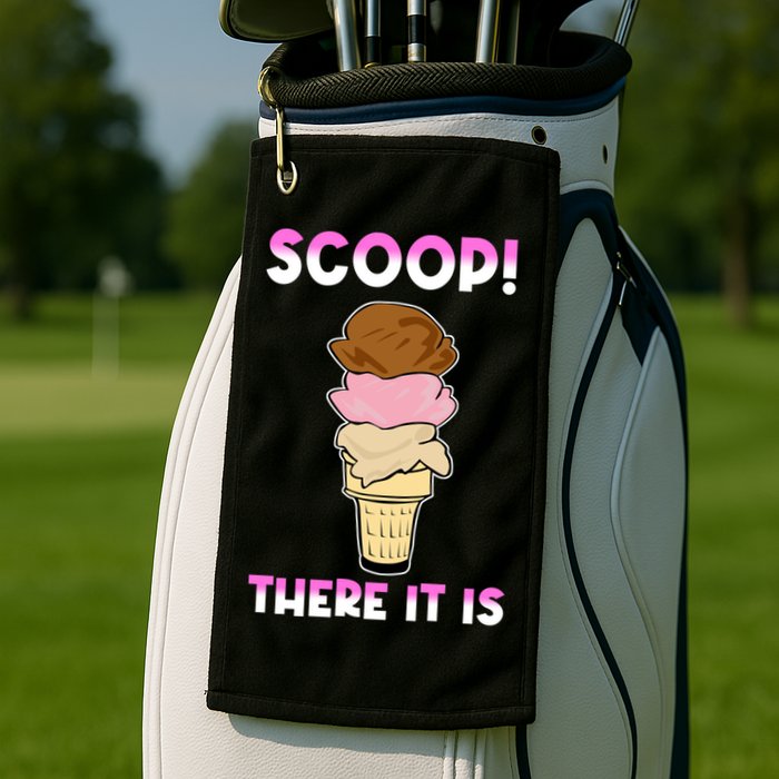 Scoop There It Is Tag Team Funny Ice Cream Pun Sweet Tooth Cute Gift Golf Towel