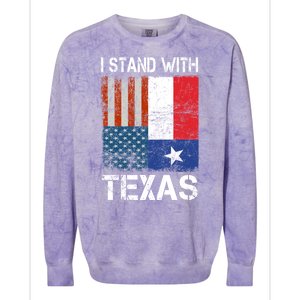 Support Texas I Stand With Texas Texan Flag Close The Border Colorblast Crewneck Sweatshirt