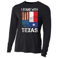 Support Texas I Stand With Texas Texan Flag Close The Border Cooling Performance Long Sleeve Crew