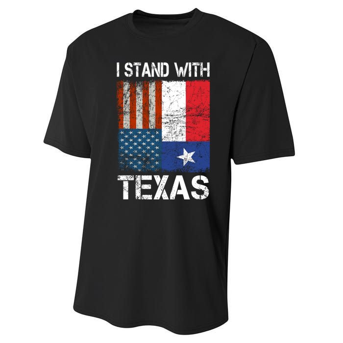 Support Texas I Stand With Texas Texan Flag Close The Border Performance Sprint T-Shirt