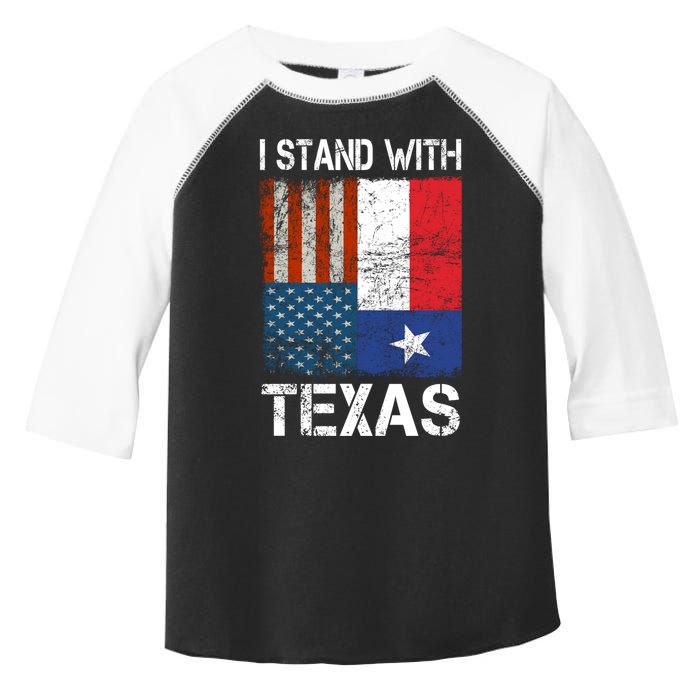 Support Texas I Stand With Texas Texan Flag Close The Border Toddler Fine Jersey T-Shirt