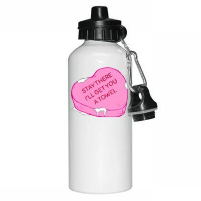 Stay There I'll Get You A Towel Valentines Day Quote Funny Gift Aluminum Water Bottle 