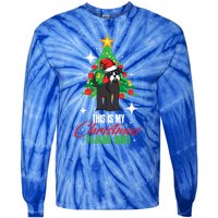 Schnauzer This Is My Christmas Pajama Gift Tie-Dye Long Sleeve Shirt