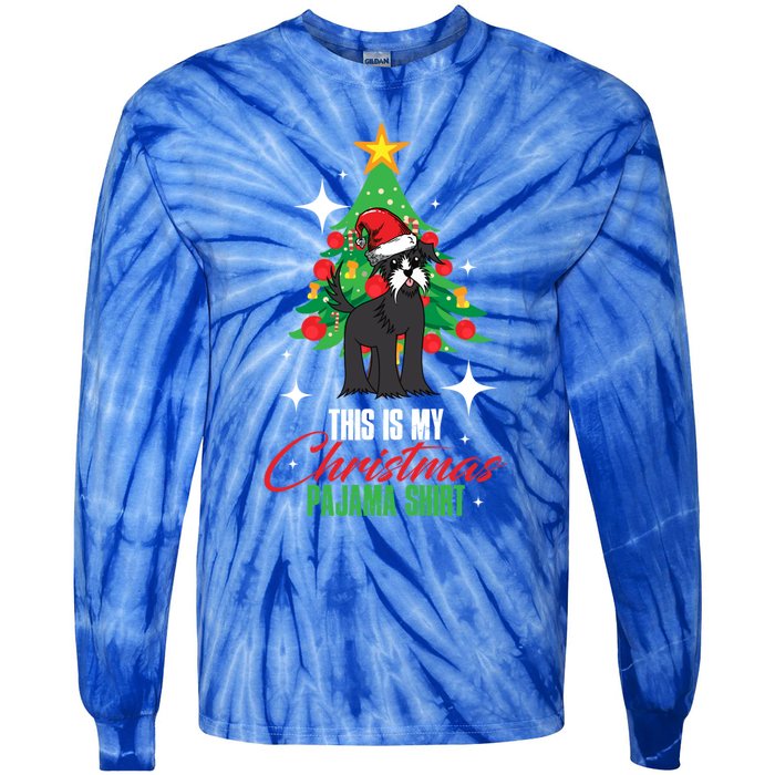 Schnauzer This Is My Christmas Pajama Gift Tie-Dye Long Sleeve Shirt