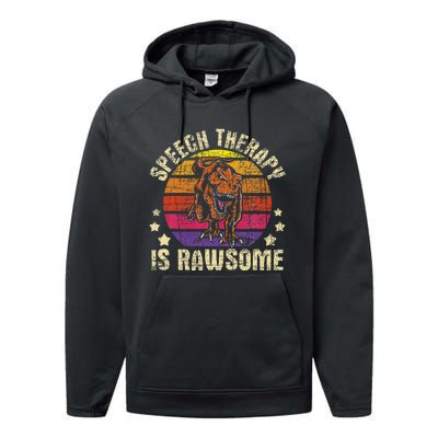 Speech Therapy Is Rawsome Speech Language Pathologist Performance Fleece Hoodie