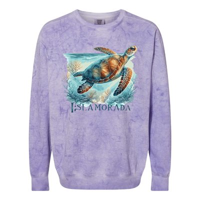 Sea Turtle Islamorada Florida Keys Colorblast Crewneck Sweatshirt