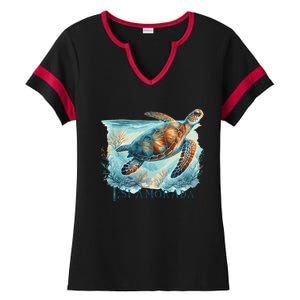 Sea Turtle Islamorada Florida Keys Ladies Halftime Notch Neck Tee