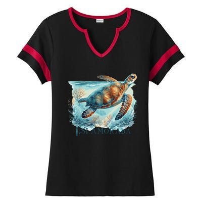 Sea Turtle Islamorada Florida Keys Ladies Halftime Notch Neck Tee