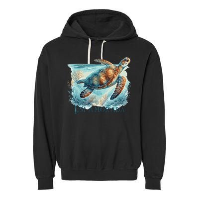 Sea Turtle Islamorada Florida Keys Garment-Dyed Fleece Hoodie