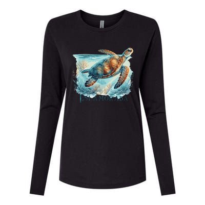 Sea Turtle Islamorada Florida Keys Womens Cotton Relaxed Long Sleeve T-Shirt