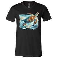 Sea Turtle Islamorada Florida Keys V-Neck T-Shirt