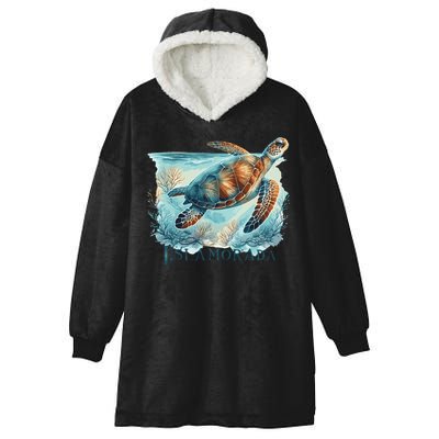 Sea Turtle Islamorada Florida Keys Hooded Wearable Blanket