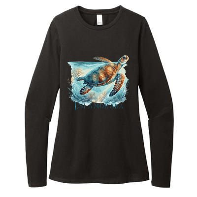 Sea Turtle Islamorada Florida Keys Womens CVC Long Sleeve Shirt