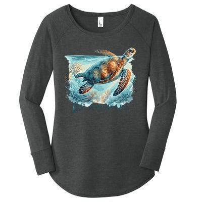 Sea Turtle Islamorada Florida Keys Women's Perfect Tri Tunic Long Sleeve Shirt