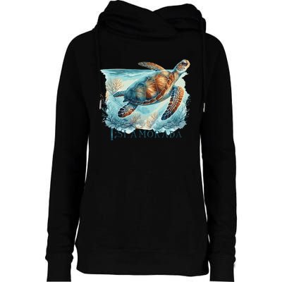 Sea Turtle Islamorada Florida Keys Womens Funnel Neck Pullover Hood