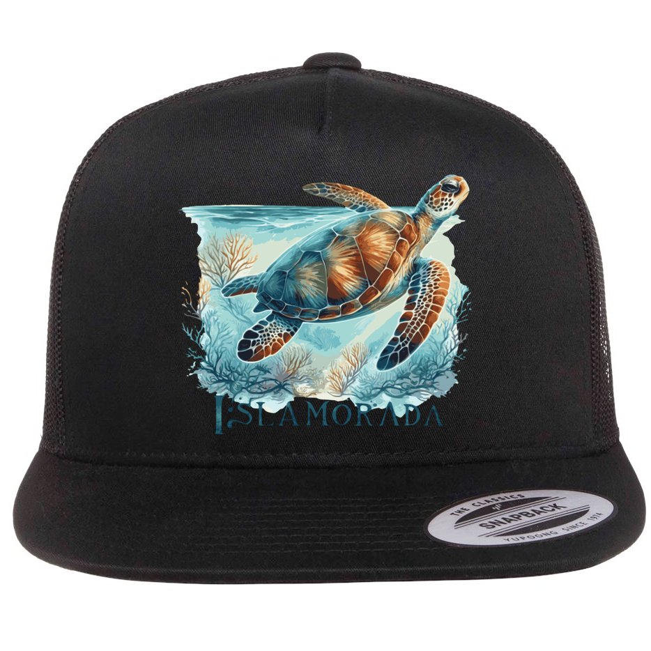 Sea Turtle Islamorada Florida Keys Flat Bill Trucker Hat