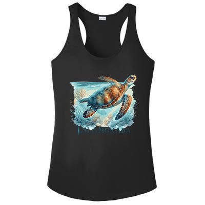 Sea Turtle Islamorada Florida Keys Ladies PosiCharge Competitor Racerback Tank