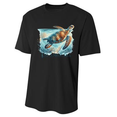 Sea Turtle Islamorada Florida Keys Performance Sprint T-Shirt