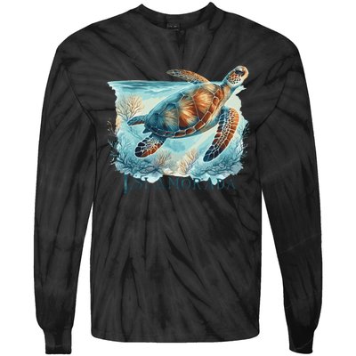 Sea Turtle Islamorada Florida Keys Tie-Dye Long Sleeve Shirt