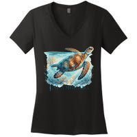 Sea Turtle Islamorada Florida Keys Women's V-Neck T-Shirt