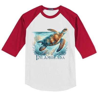 Sea Turtle Islamorada Florida Keys Kids Colorblock Raglan Jersey