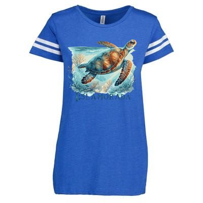 Sea Turtle Islamorada Florida Keys Enza Ladies Jersey Football T-Shirt