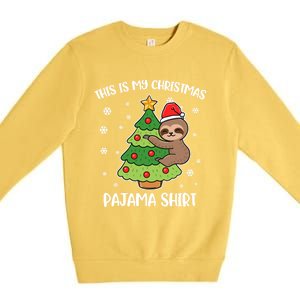 Sloth This Is My Christmas Pajama Gift Premium Crewneck Sweatshirt