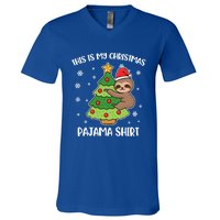 Sloth This Is My Christmas Pajama Gift V-Neck T-Shirt