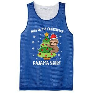 Sloth This Is My Christmas Pajama Gift Mesh Reversible Basketball Jersey Tank