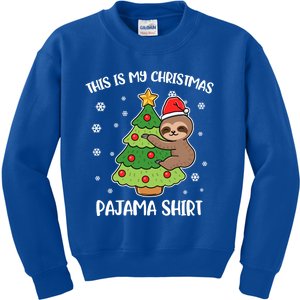 Sloth This Is My Christmas Pajama Gift Kids Sweatshirt