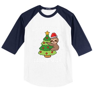 Sloth This Is My Christmas Pajama Gift Baseball Sleeve Shirt