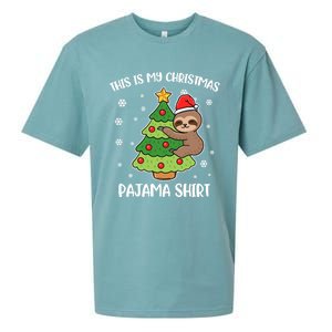 Sloth This Is My Christmas Pajama Gift Sueded Cloud Jersey T-Shirt