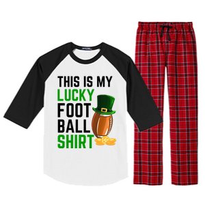 Sarcastic This Is My Lucky Football Sport St Patrick's Day Funny Gift Raglan Sleeve Pajama Set