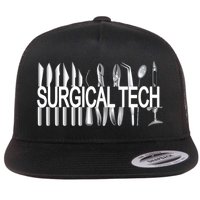 Surgical Tech Instruts Surgical Technologist Scrub Tech Gift Flat Bill Trucker Hat