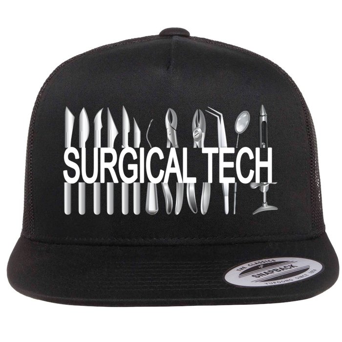 Surgical Tech Instruts Surgical Technologist Scrub Tech Gift Flat Bill Trucker Hat