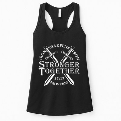 Strongers Together Iron Sharpens Iron Proverbs Womens Tank Top