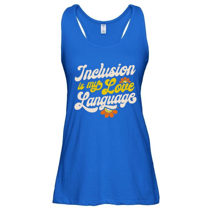 Sped Teacher Inclusion Is My Love Language Special Education Funny Gift Ladies Essential Flowy Tank