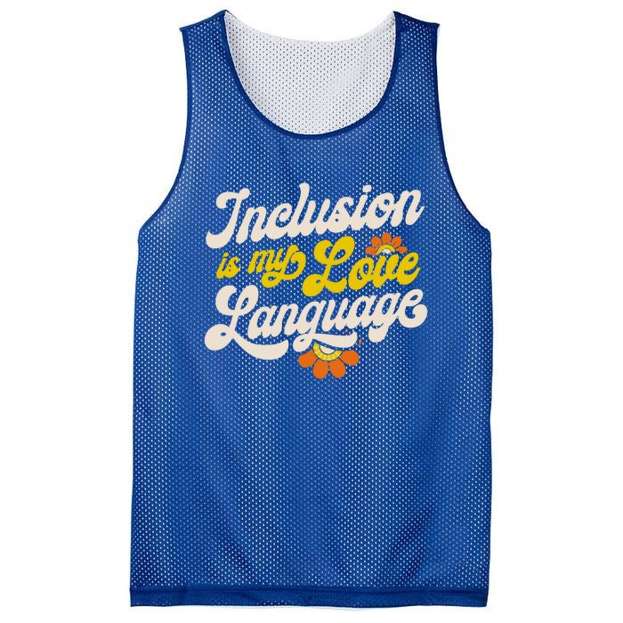 Sped Teacher Inclusion Is My Love Language Special Education Funny Gift Mesh Reversible Basketball Jersey Tank