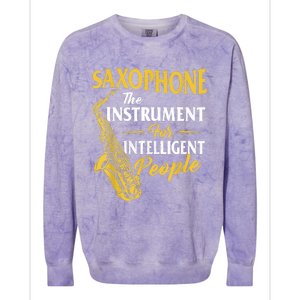 Saxophone The Instrument For Intelligent People Saxophonist Colorblast Crewneck Sweatshirt