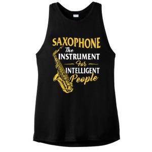 Saxophone The Instrument For Intelligent People Saxophonist Ladies PosiCharge Tri-Blend Wicking Tank