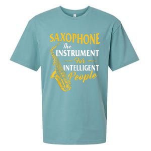 Saxophone The Instrument For Intelligent People Saxophonist Sueded Cloud Jersey T-Shirt