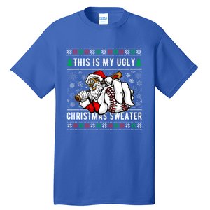 Santa This Is My Ugly Christmas Baseball Ball Gift Tall T-Shirt