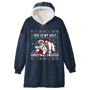 Santa This Is My Ugly Christmas Baseball Ball Gift Hooded Wearable Blanket