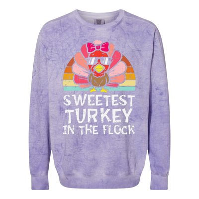 Sweetest Turkey In The Flock Thanksgiving Colorblast Crewneck Sweatshirt