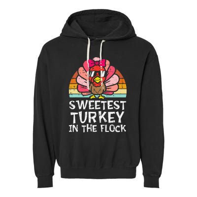 Sweetest Turkey In The Flock Thanksgiving Garment-Dyed Fleece Hoodie