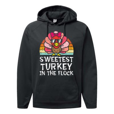 Sweetest Turkey In The Flock Thanksgiving Performance Fleece Hoodie