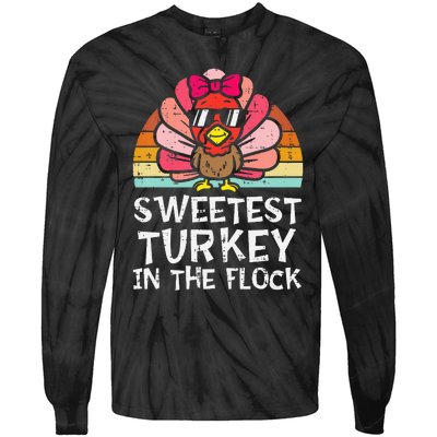 Sweetest Turkey In The Flock Thanksgiving Tie-Dye Long Sleeve Shirt