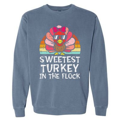 Sweetest Turkey In The Flock Thanksgiving Garment-Dyed Sweatshirt